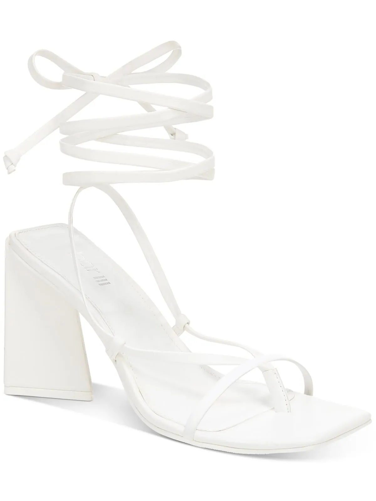 Reformation Alana Womens Faux Leather Ankle Tie Slingback Sandals