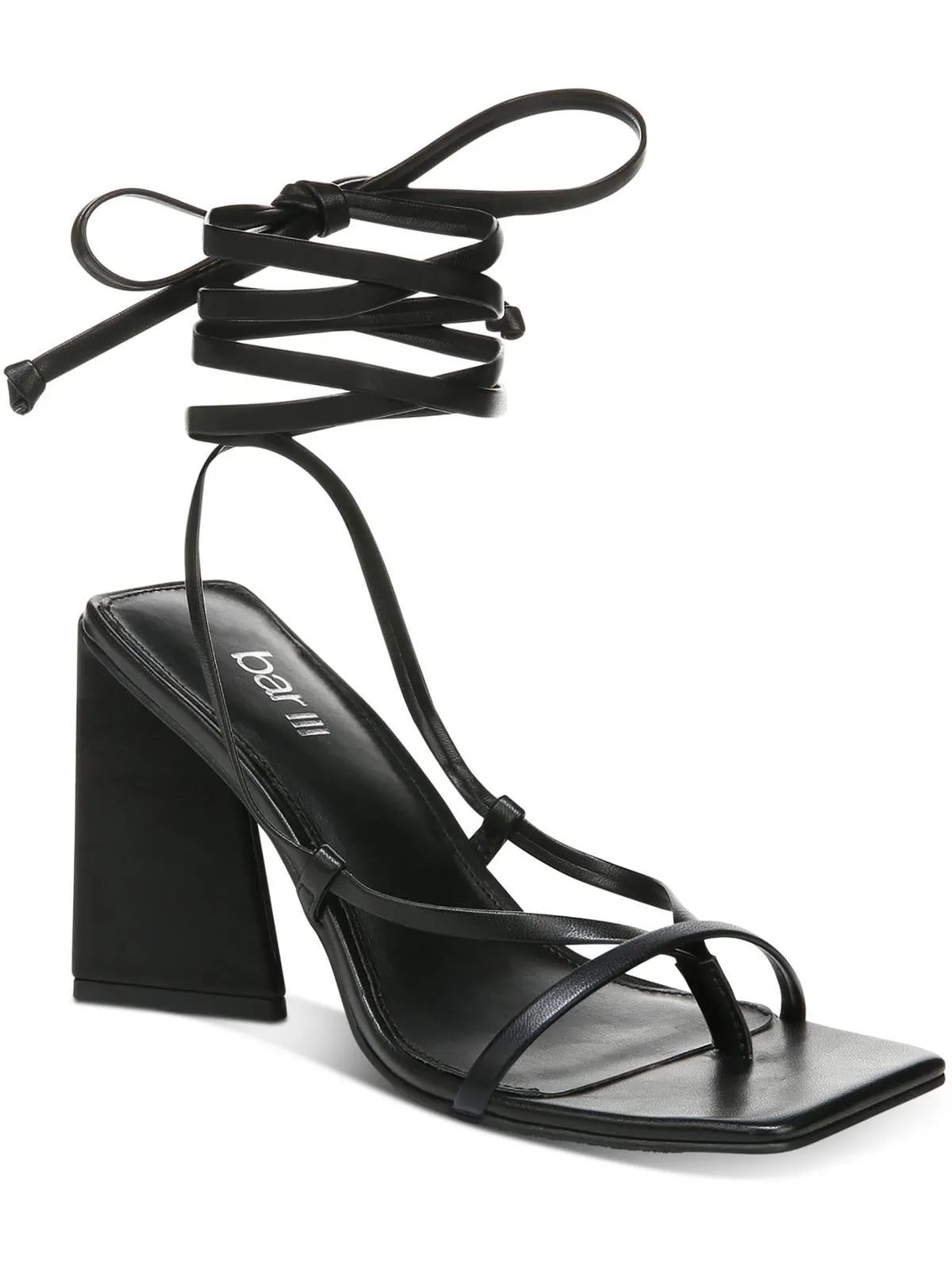 Reformation Alana Womens Faux Leather Ankle Tie Slingback Sandals