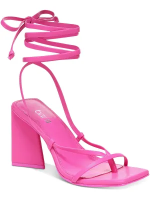 Reformation Alana Womens Faux Leather Ankle Tie Slingback Sandals