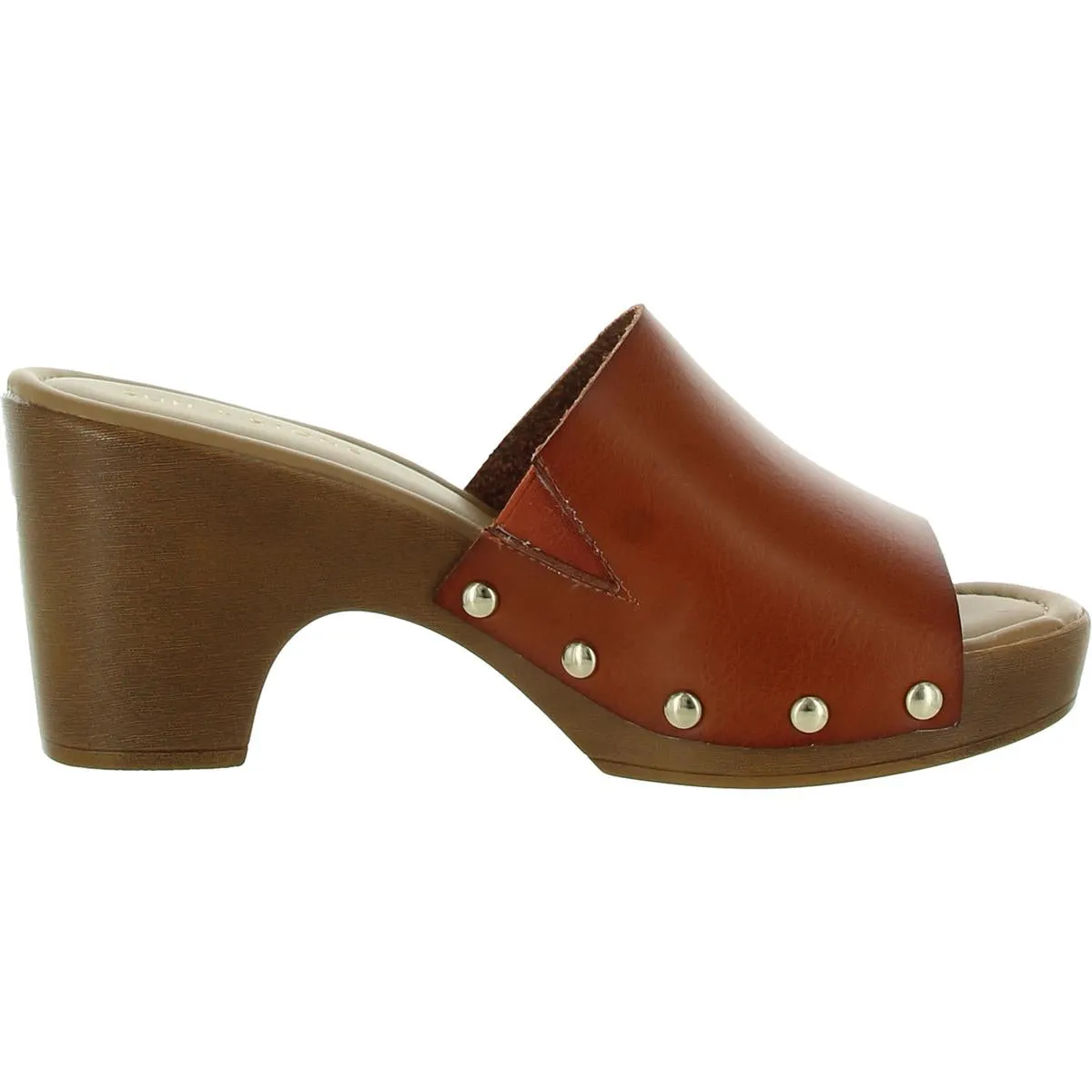 Reformation Alina Womens Faux Leather Studded Mule Sandals