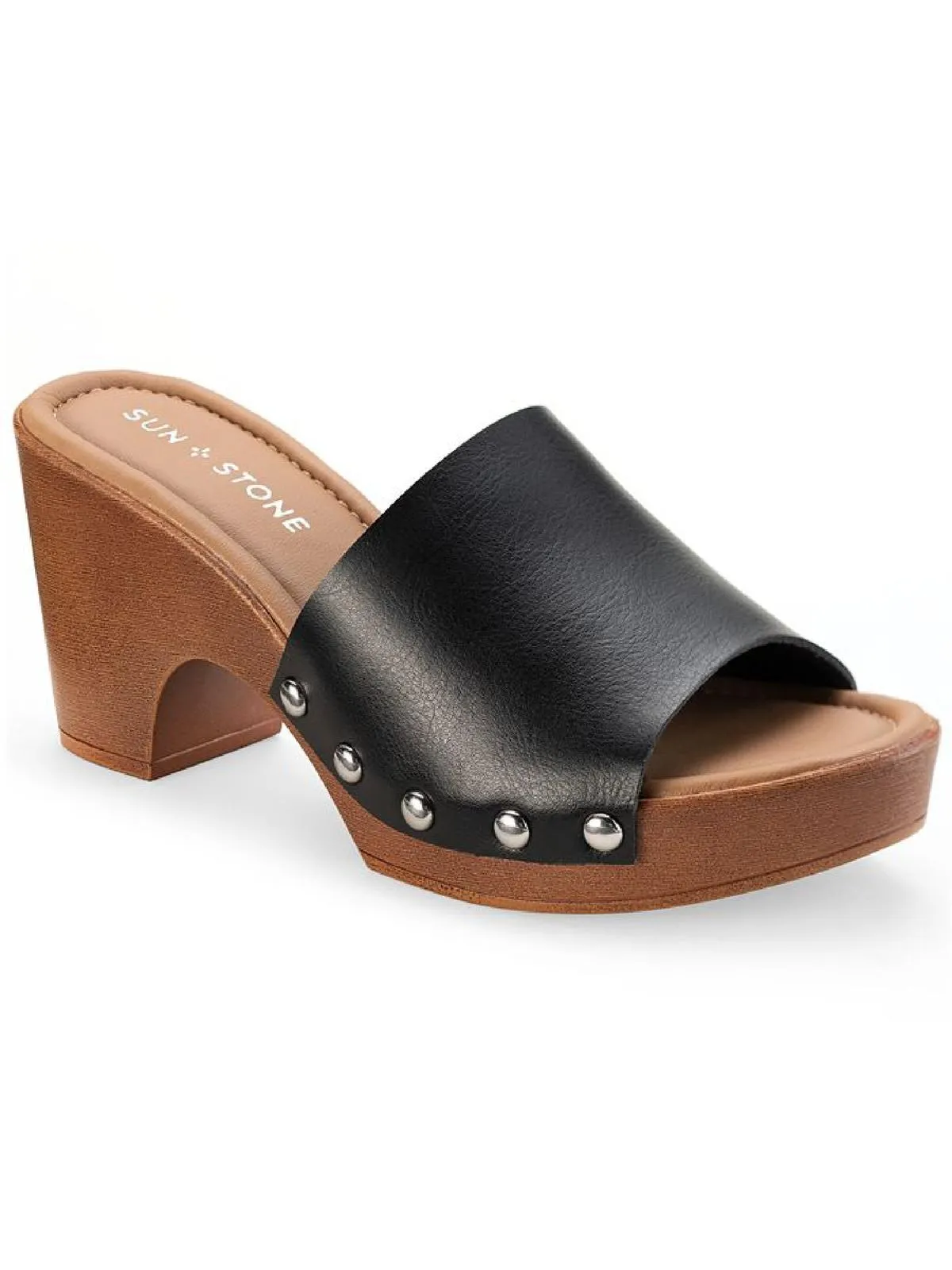 Reformation Alina Womens Faux Leather Studded Mule Sandals