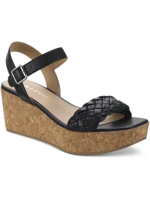 Reformation Allvina Womens Faux Leather Adjustable Wedge Sandals