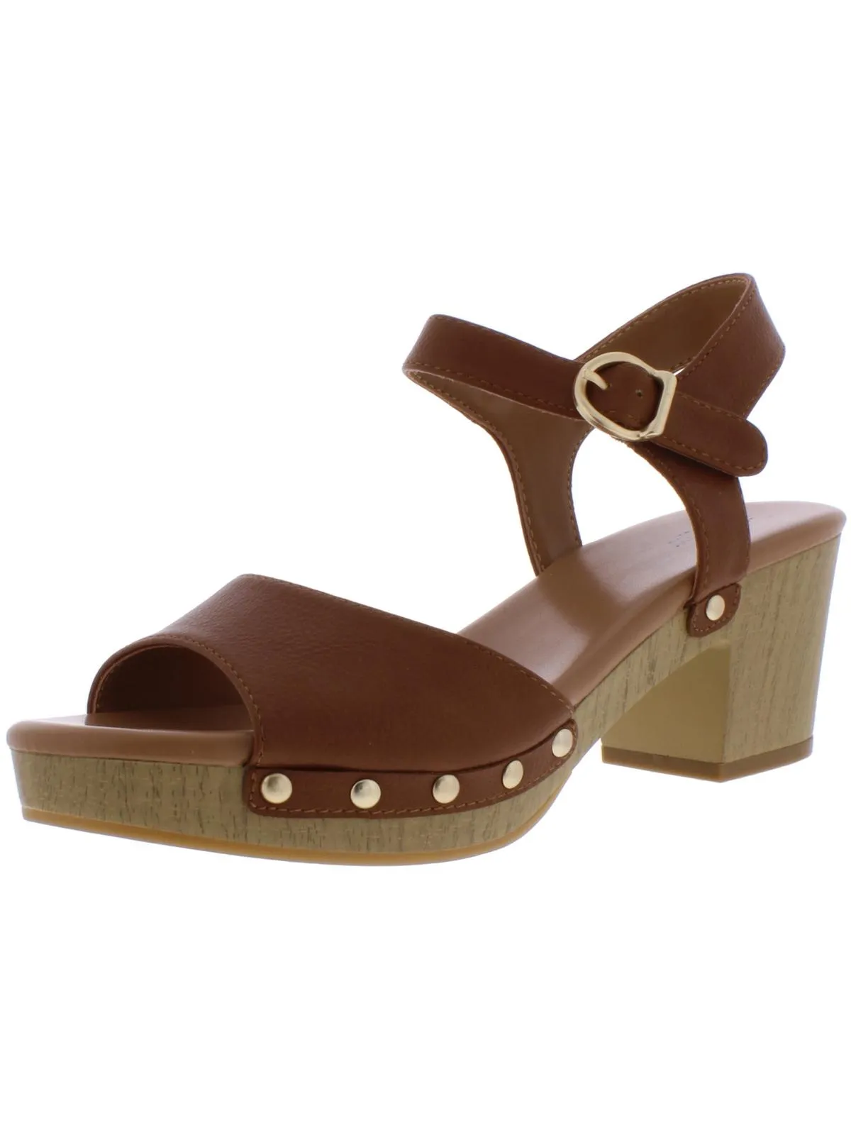 Reformation Anddreas Womens Faux Leather Clog Heel Sandals