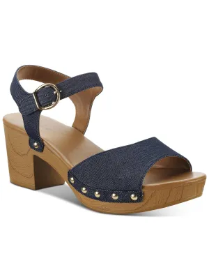 Reformation Anddreas Womens Faux Leather Clog Heel Sandals