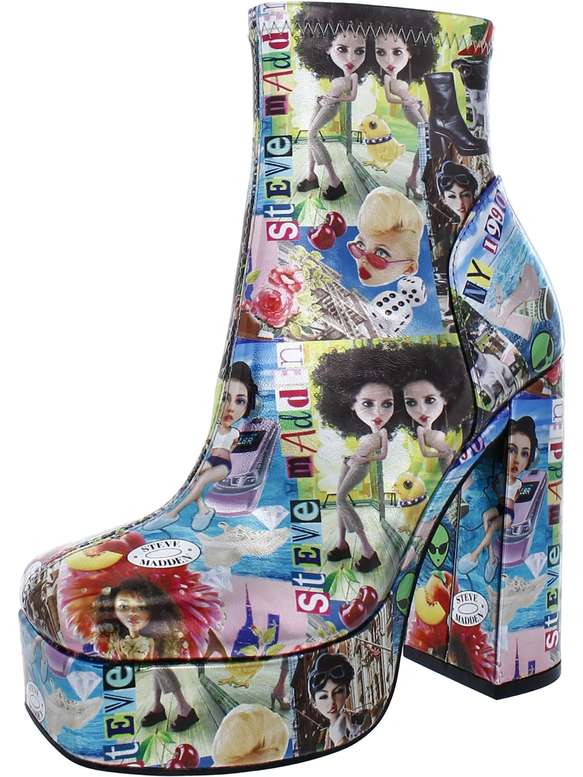 Reformation Bianca Womens Metallic Print Ankle Boots