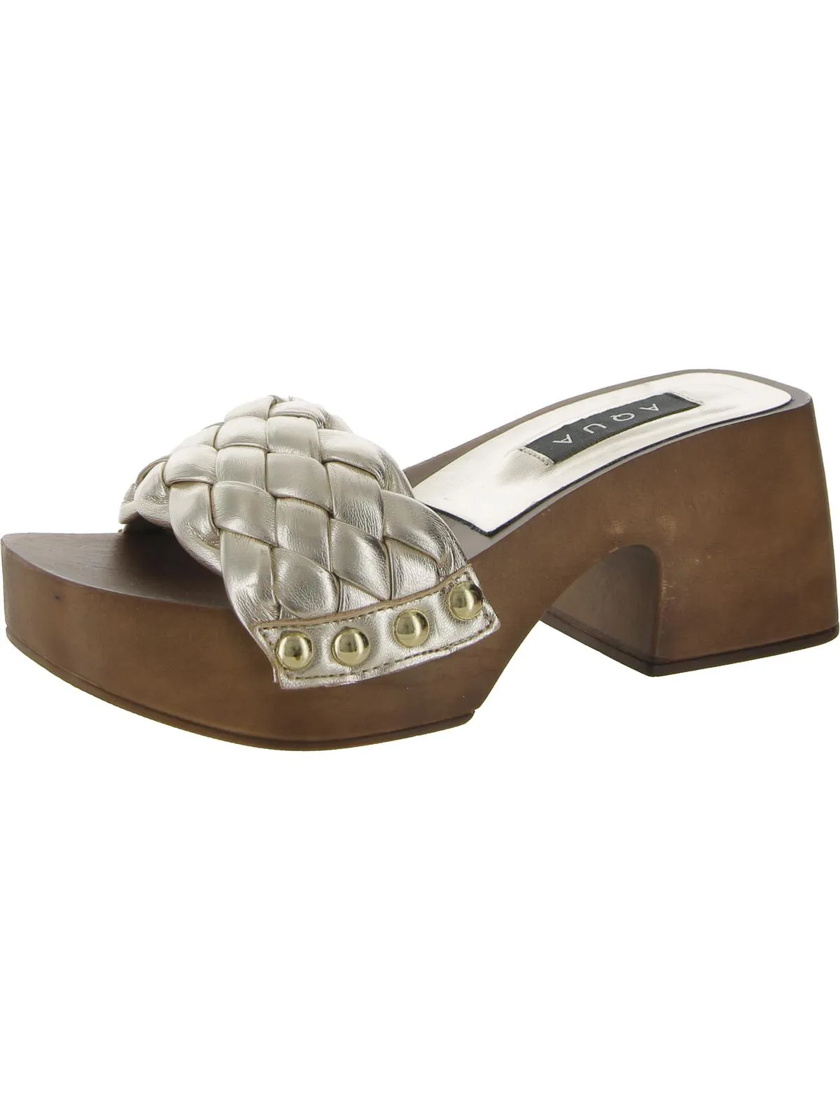 Reformation Boho Womens Woven Faux Leather Platform Sandals