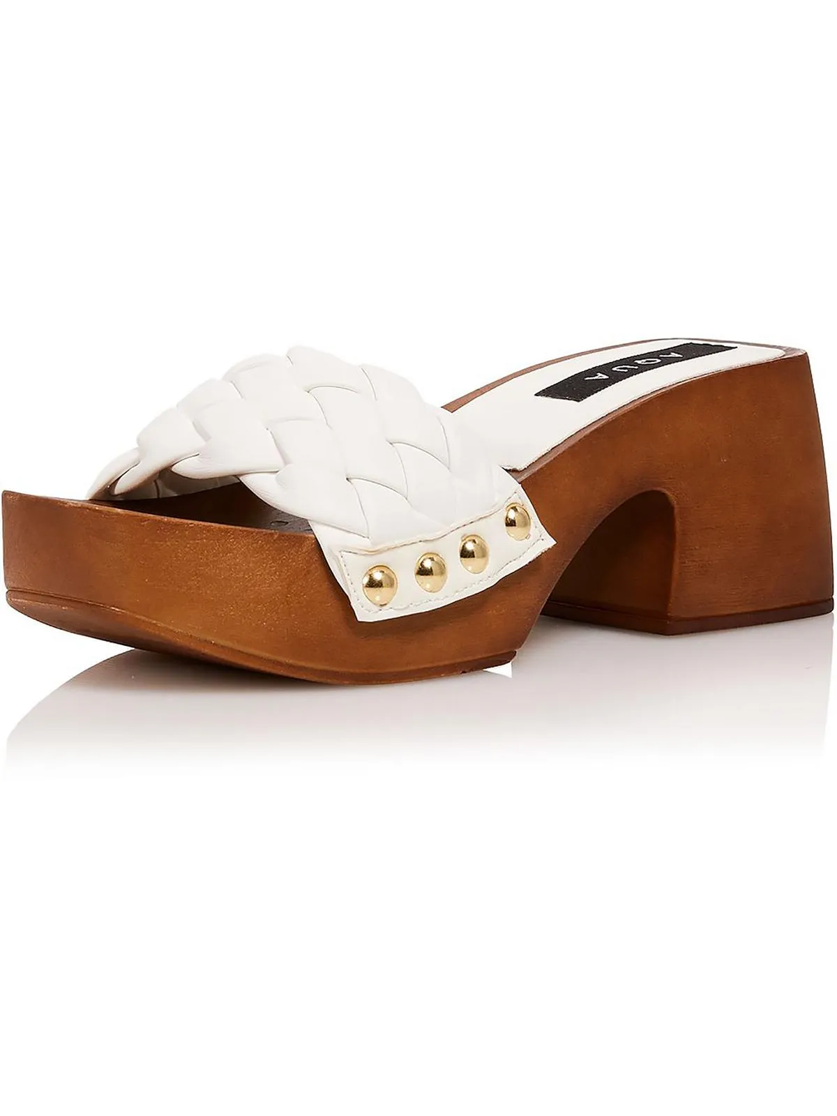 Reformation Boho Womens Woven Faux Leather Platform Sandals