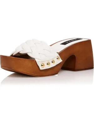 Reformation Boho Womens Woven Faux Leather Platform Sandals