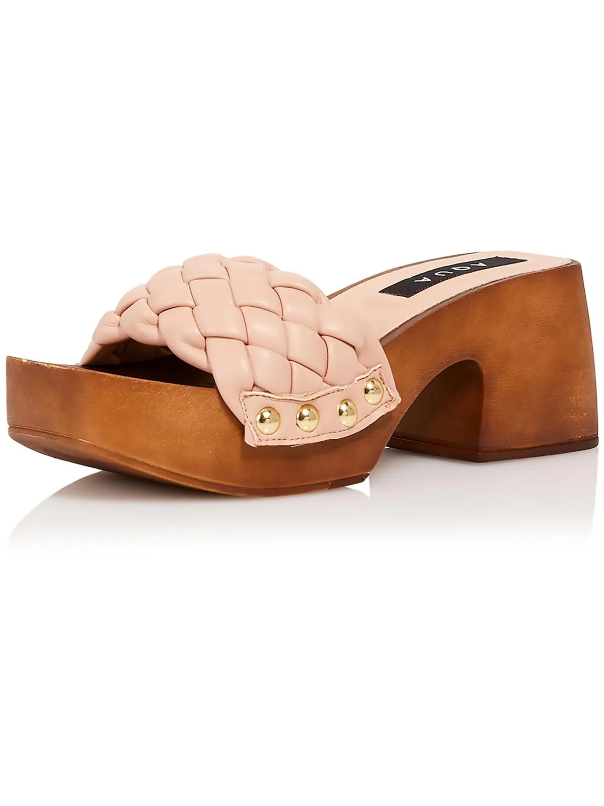 Reformation Boho Womens Woven Faux Leather Platform Sandals