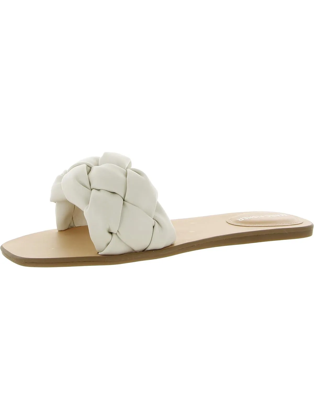 Reformation Bolier Womens Faux Leather Braided Slide Sandals