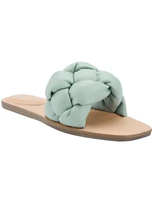 Reformation Bolier Womens Faux Leather Braided Slide Sandals