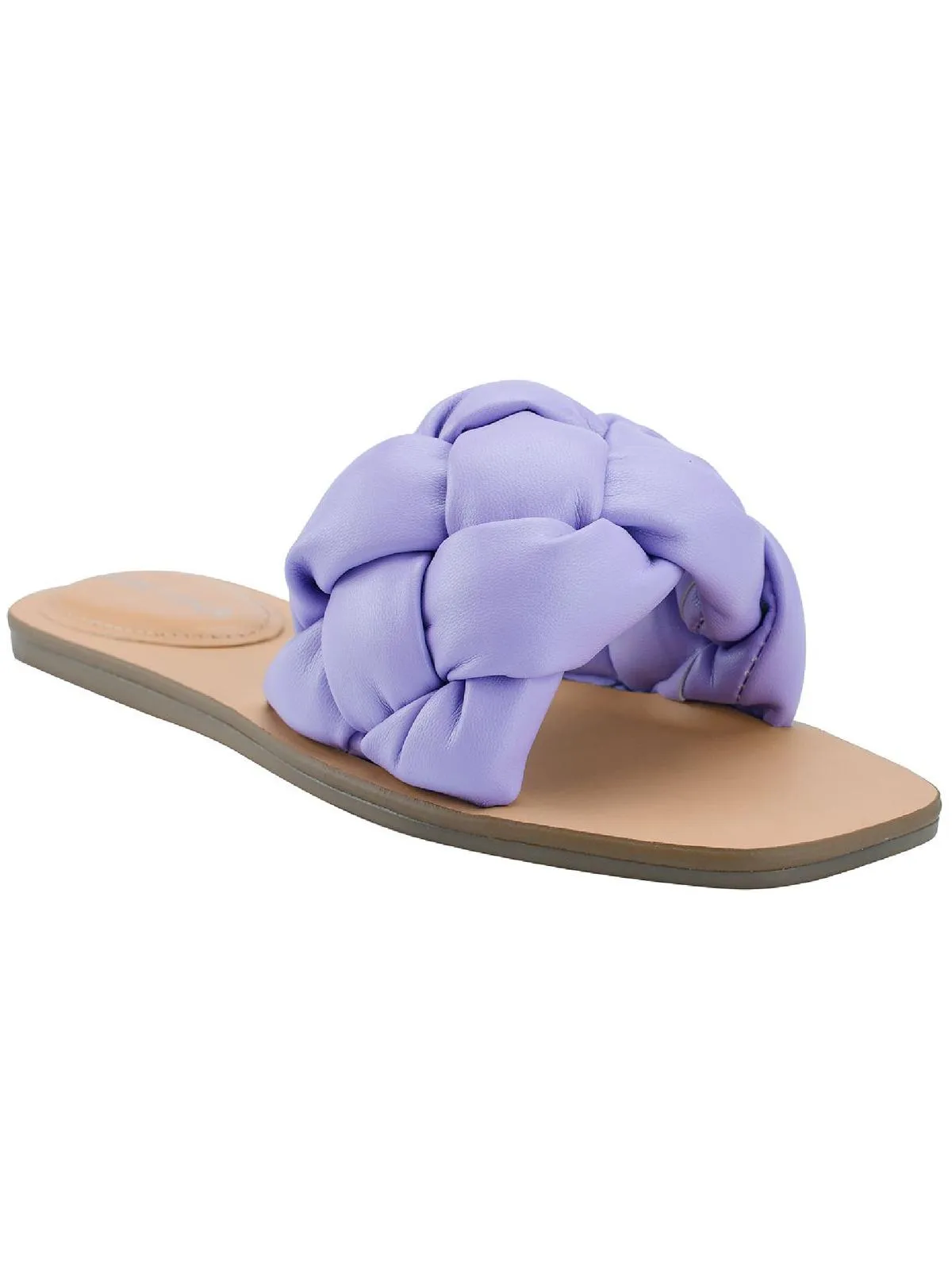 Reformation Bolier Womens Faux Leather Braided Slide Sandals