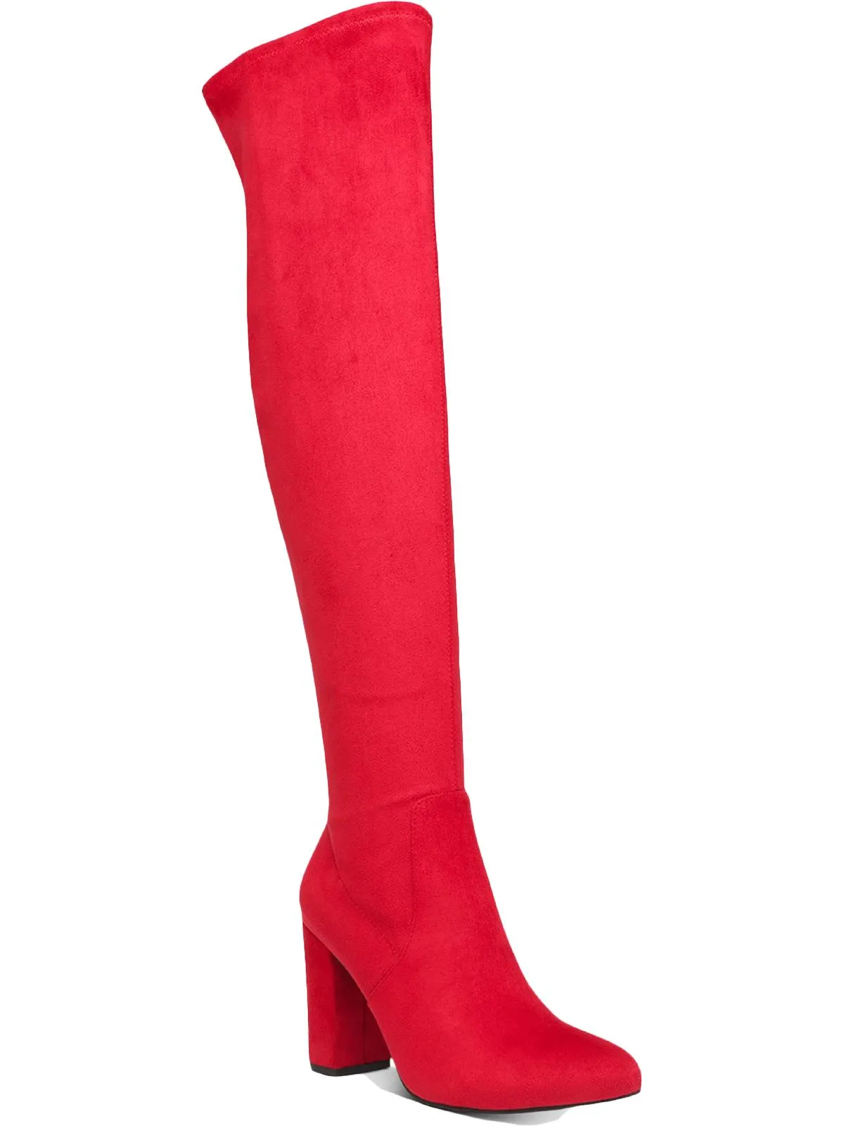 Reformation Bravy Womens Microsuede Block Heel Over-The-Knee Boots