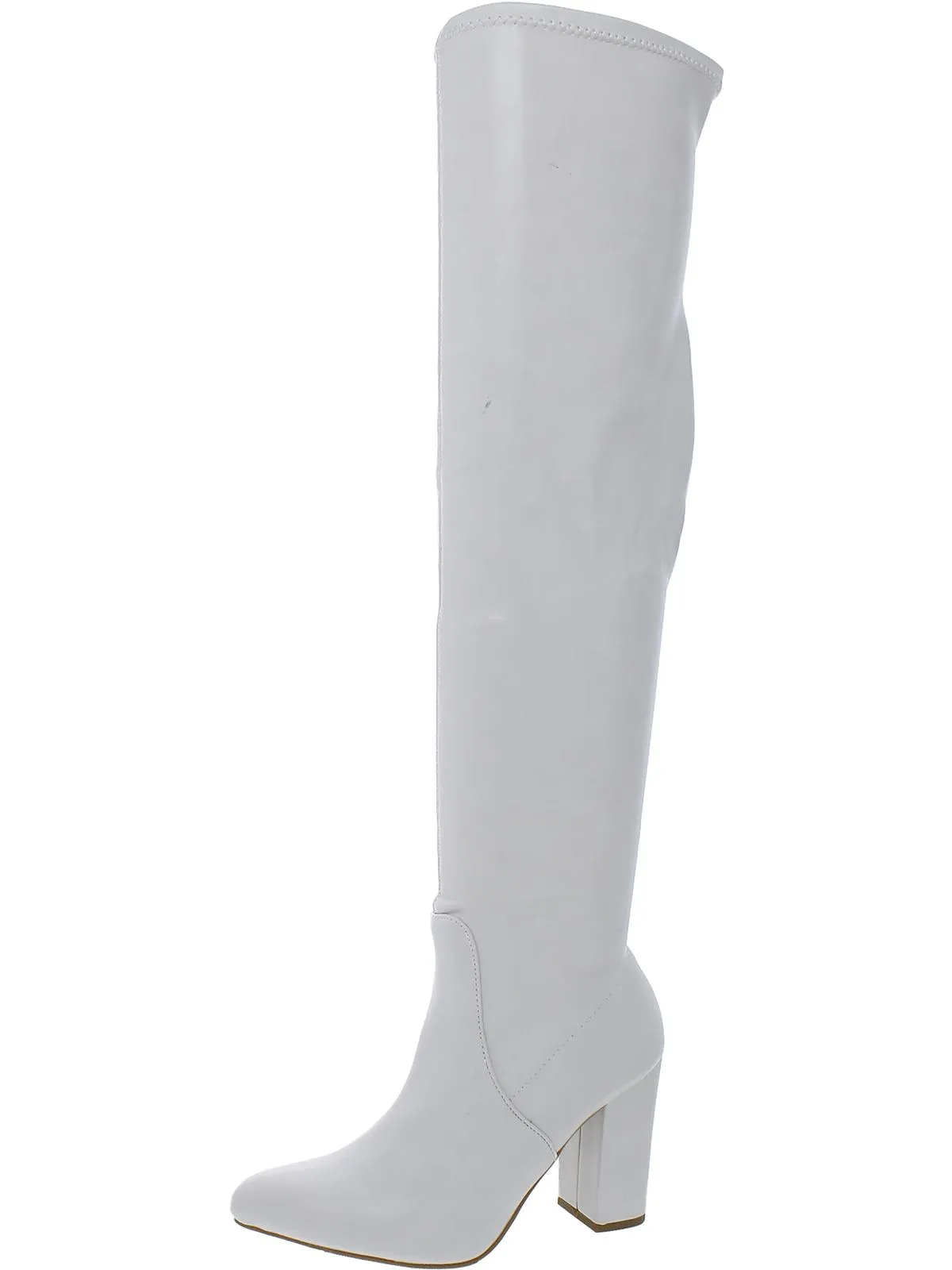 Reformation Bravy Womens Microsuede Block Heel Over-The-Knee Boots