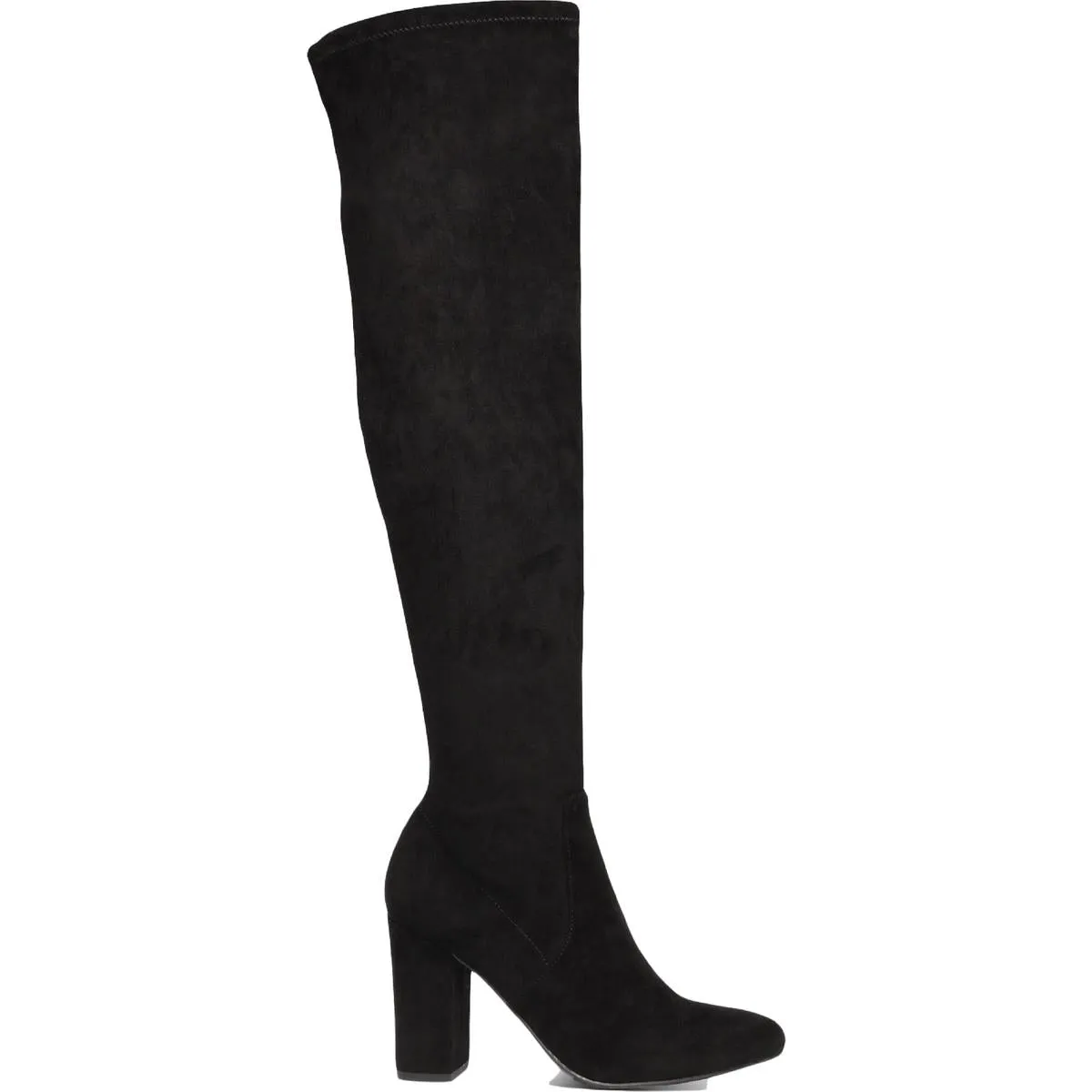Reformation Bravy Womens Microsuede Block Heel Over-The-Knee Boots