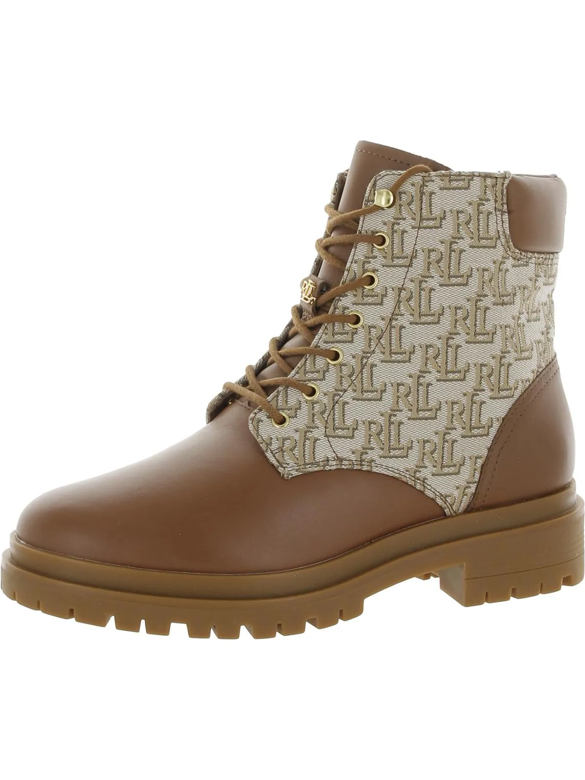 Reformation Carlee Womens Suede Shearling Combat & Lace-up Boots