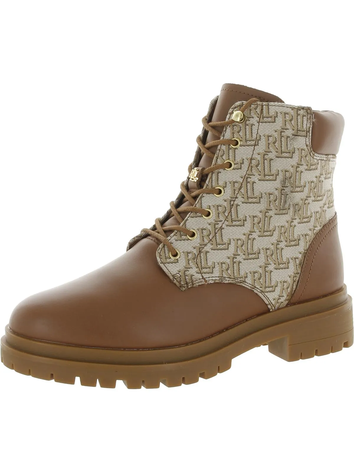 Reformation Carlee Womens Suede Shearling Combat & Lace-up Boots