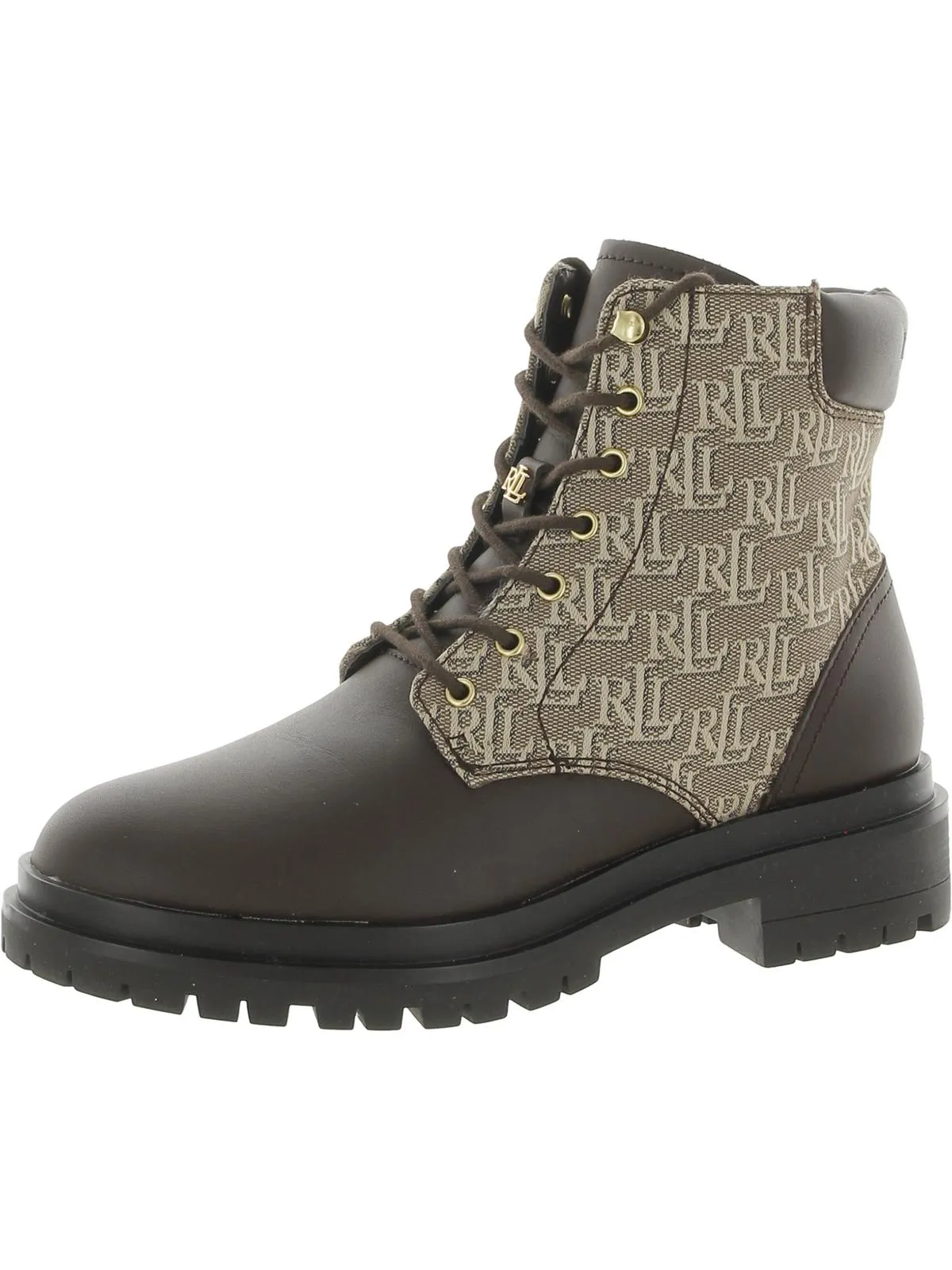 Reformation Carlee Womens Suede Shearling Combat & Lace-up Boots