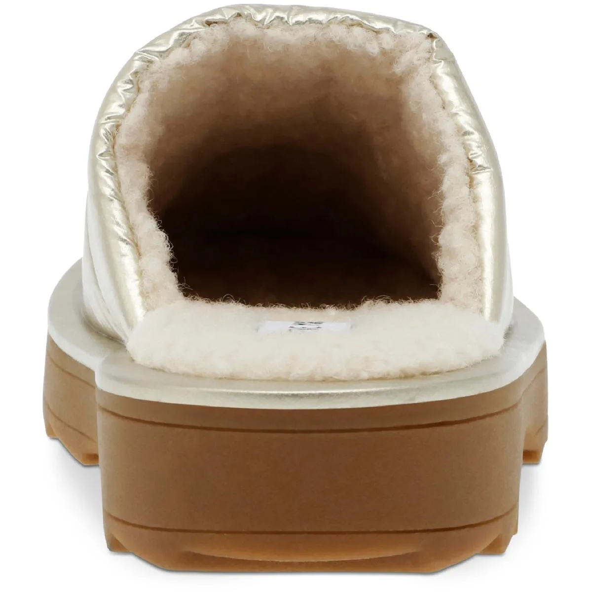 Reformation Chex Womens Quilted Faux Fur Lined Slide Slippers