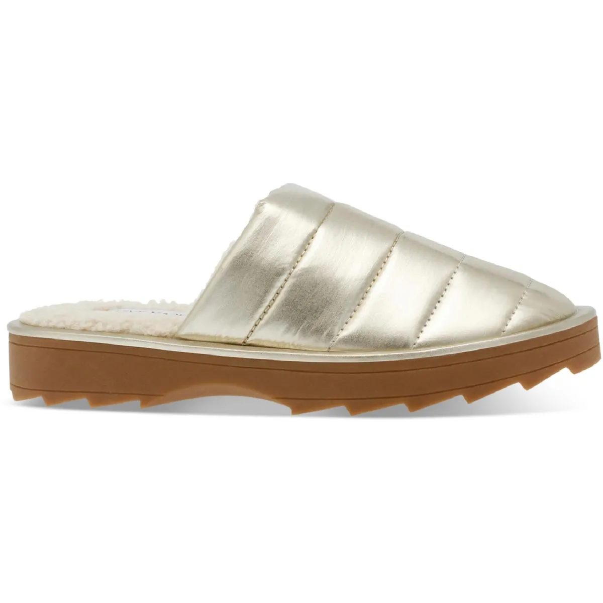 Reformation Chex Womens Quilted Faux Fur Lined Slide Slippers