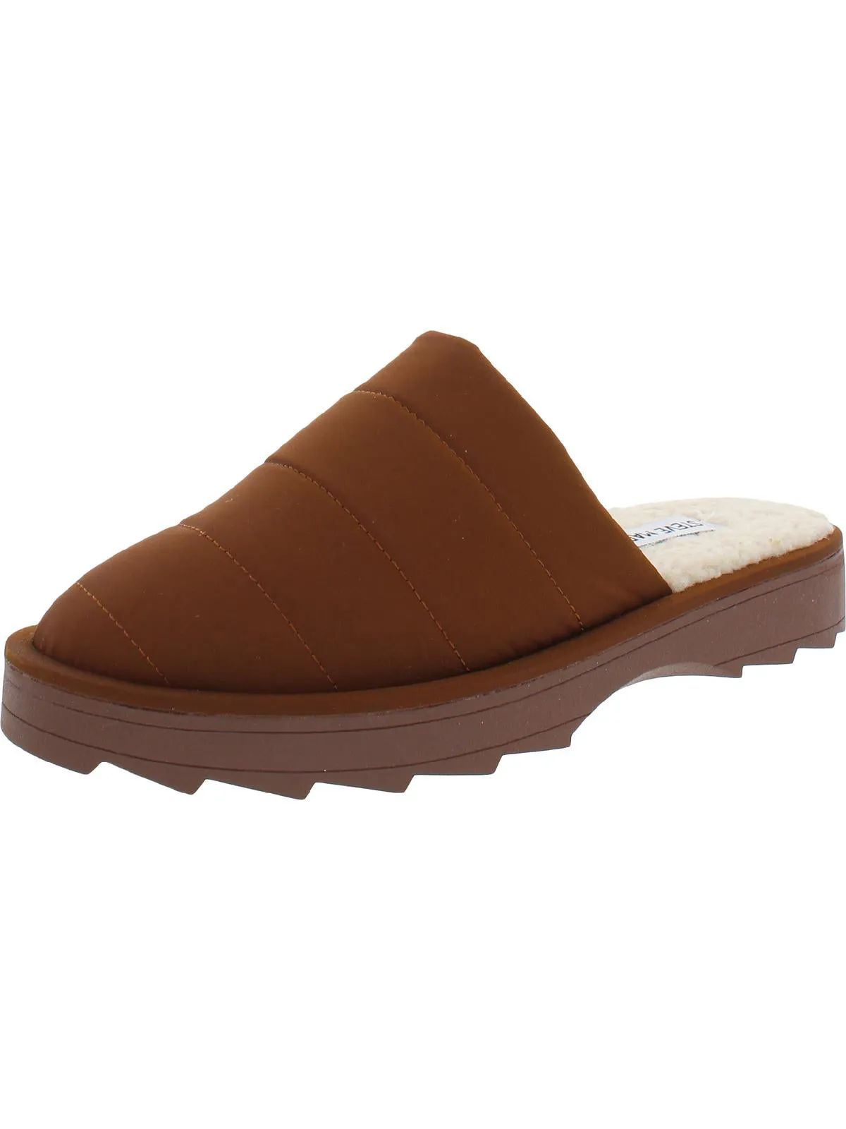 Reformation Chex Womens Quilted Faux Fur Lined Slide Slippers