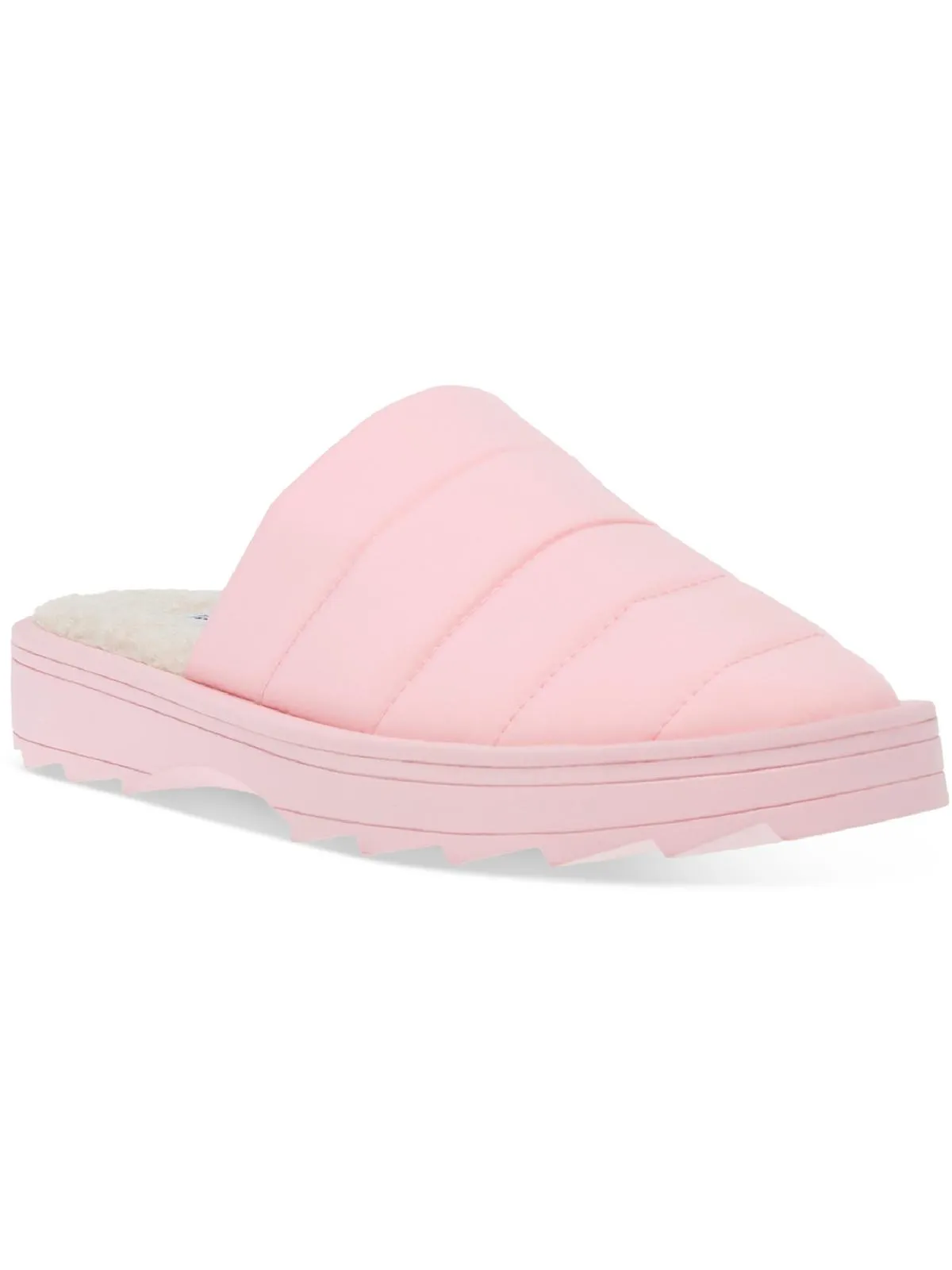 Reformation Chex Womens Quilted Faux Fur Lined Slide Slippers