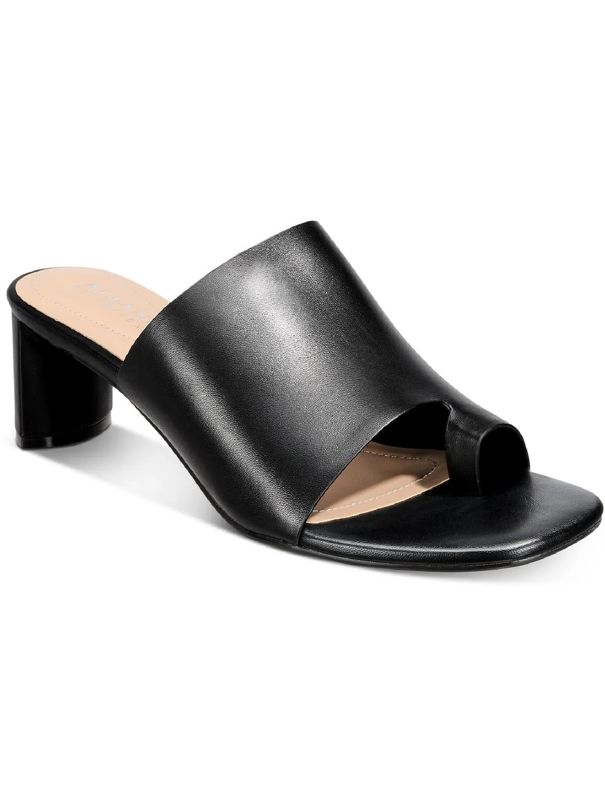 Reformation Colyerrl Womens Leather Block Heel Slide Sandals