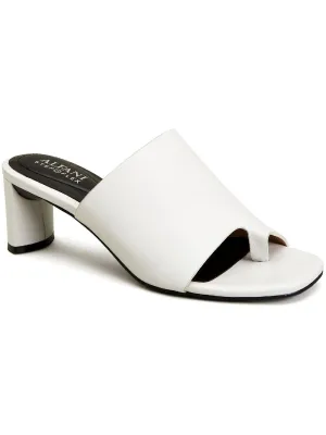 Reformation Colyerrl Womens Leather Block Heel Slide Sandals