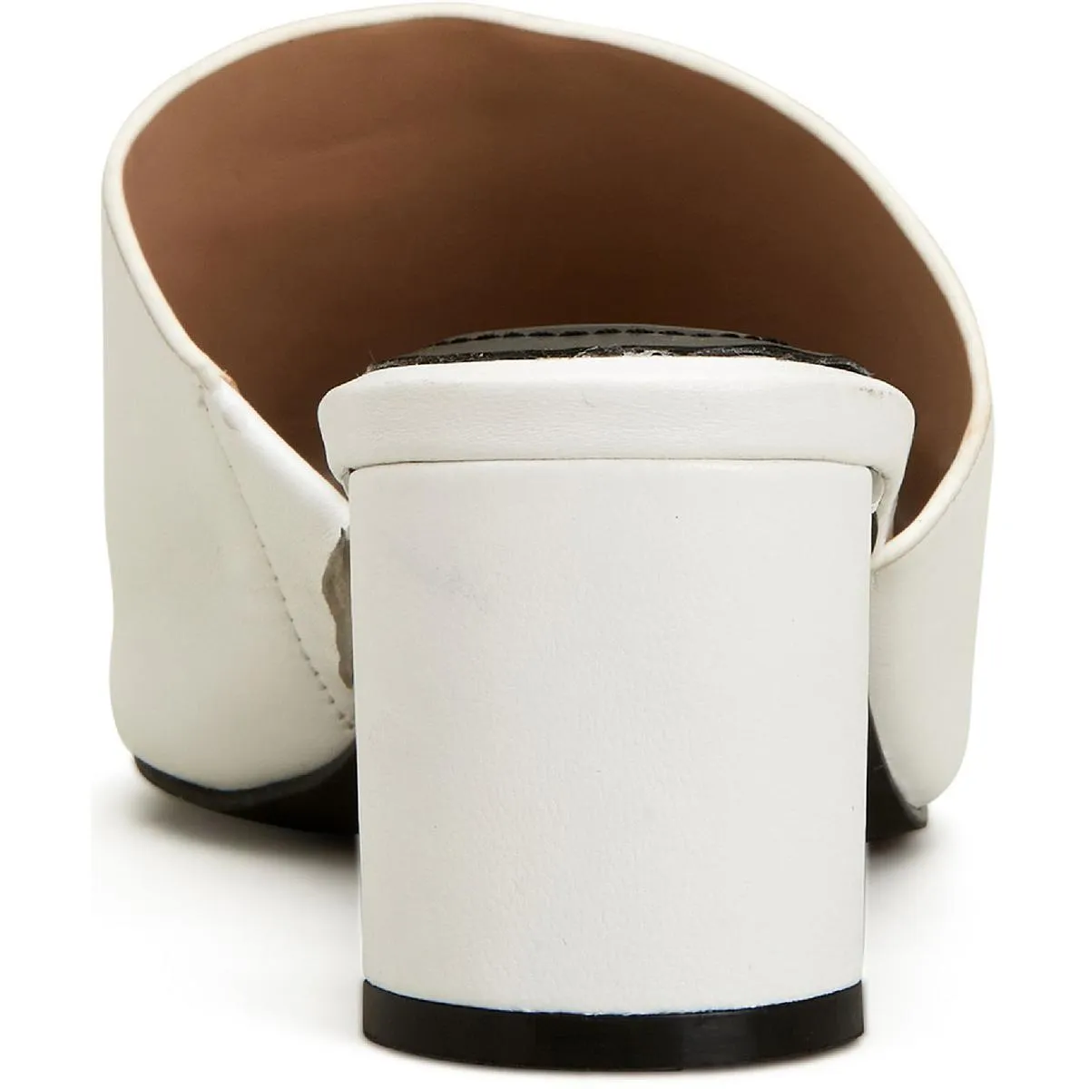 Reformation Colyerrl Womens Leather Block Heel Slide Sandals