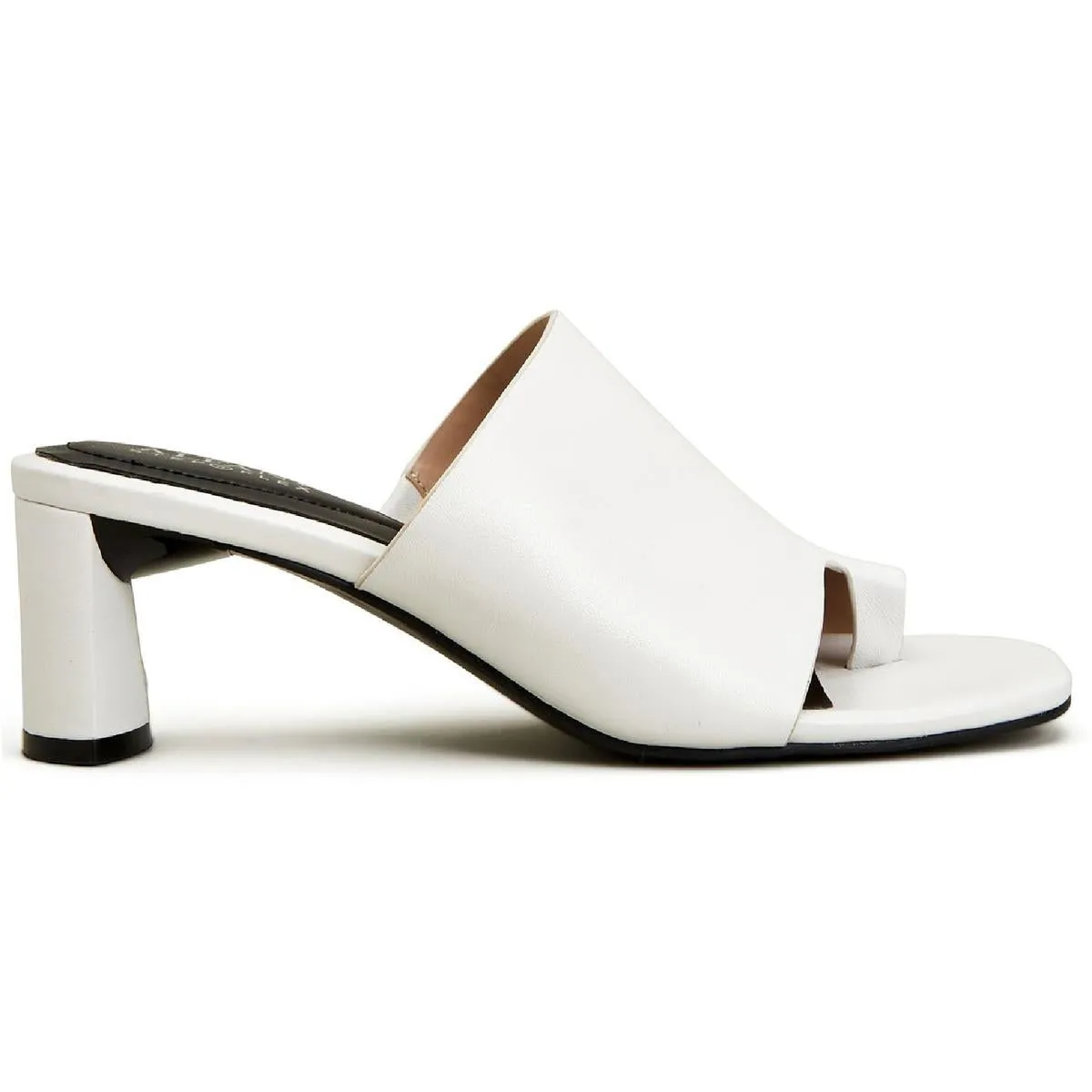Reformation Colyerrl Womens Leather Block Heel Slide Sandals