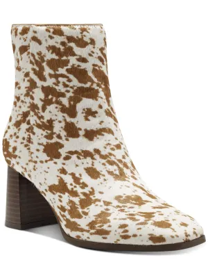 Reformation Dasha4 Womens Calf Hair Square Toe Ankle Boots