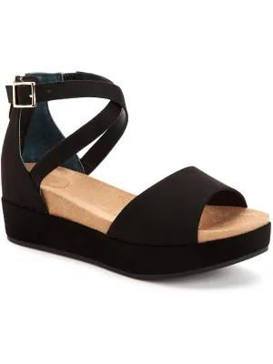 Reformation Ellenaa Womens Memory Foam Ankle Strap Wedge Sandals
