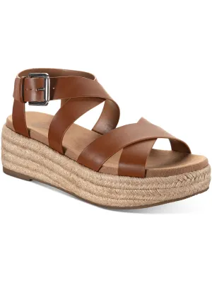 Reformation Emalinee Womens Faux Leather Slingback Wedge Sandals
