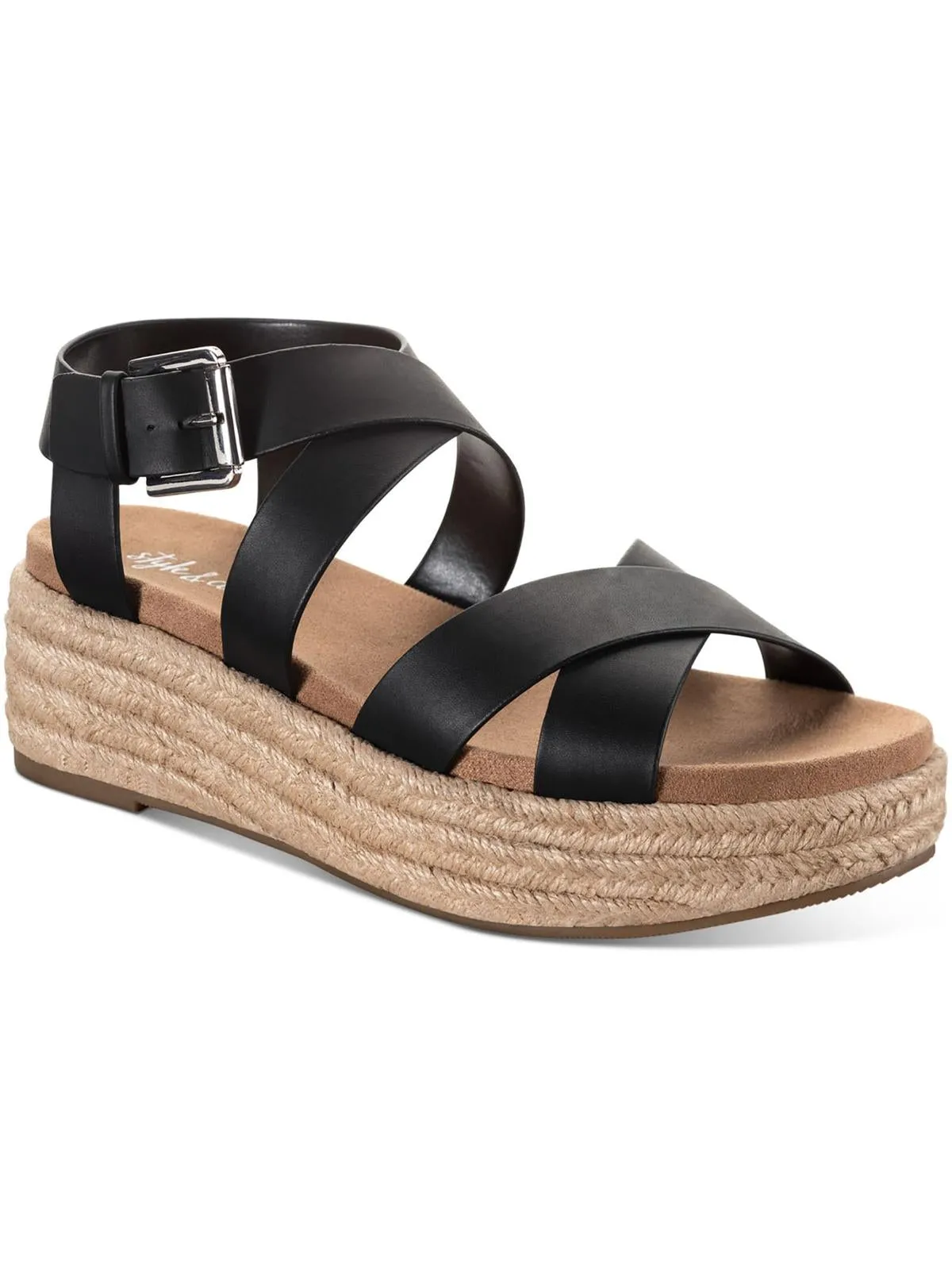 Reformation Emalinee Womens Faux Leather Slingback Wedge Sandals