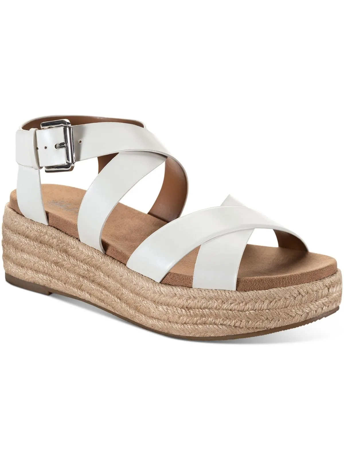 Reformation Emalinee Womens Faux Leather Slingback Wedge Sandals