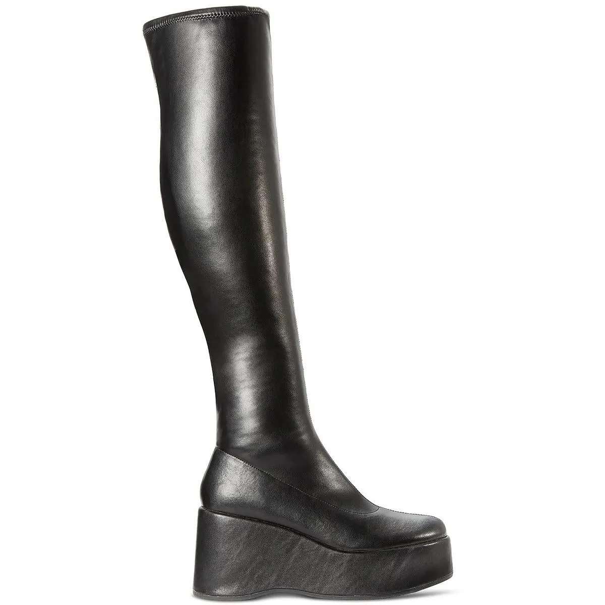 Reformation Enchantt Womens Faux Leather Tall Wedge Boots
