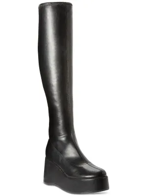 Reformation Enchantt Womens Faux Leather Tall Wedge Boots