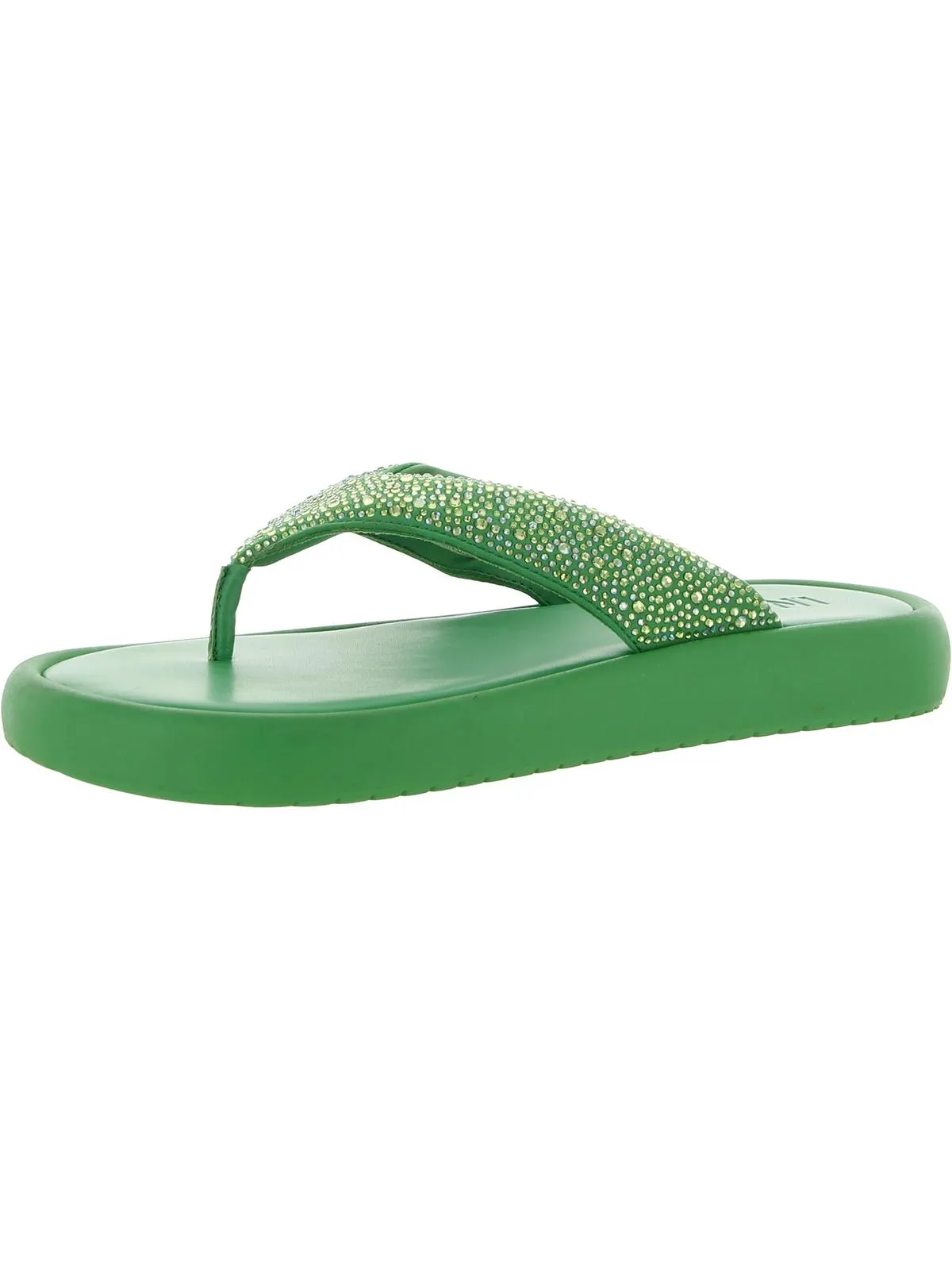 Reformation Essily Womens Rhinestone Slip On Flatform Sandals