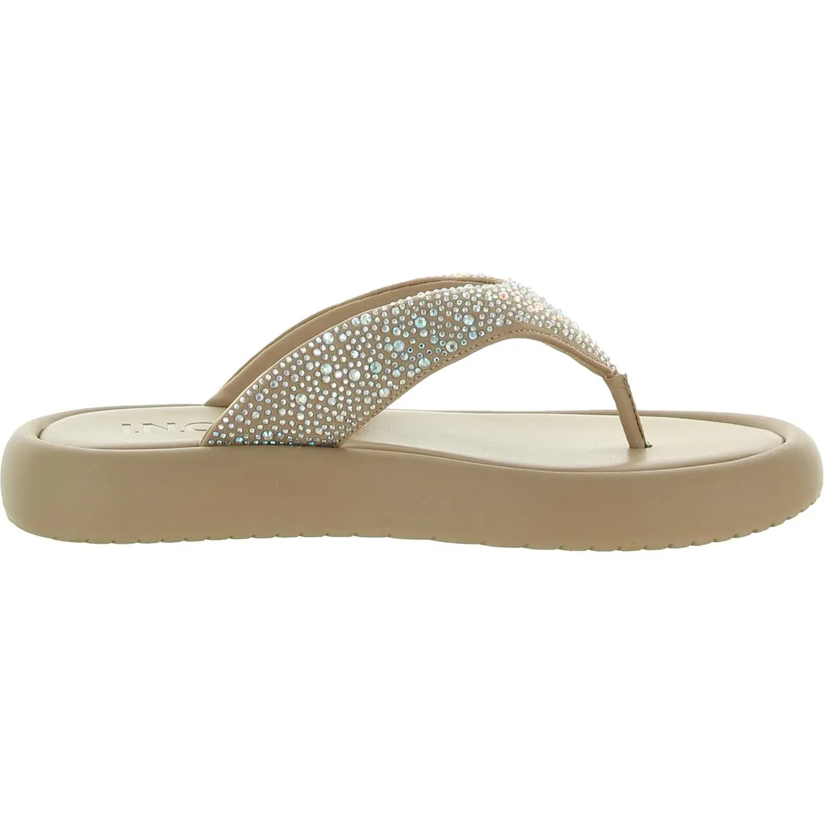 Reformation Essily Womens Rhinestone Slip On Flatform Sandals