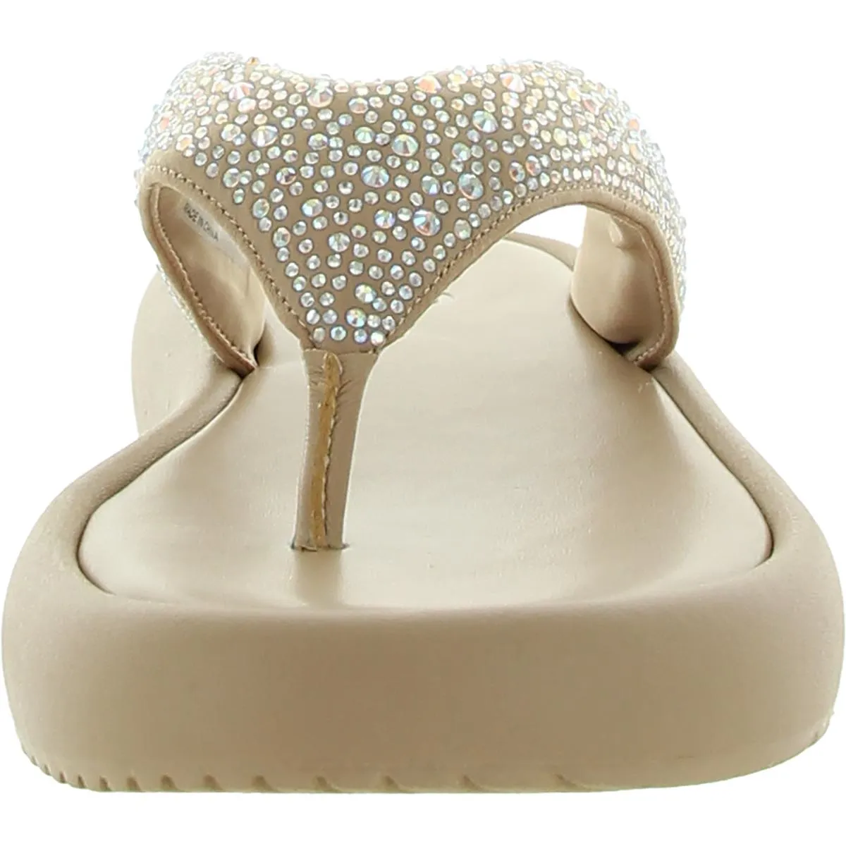 Reformation Essily Womens Rhinestone Slip On Flatform Sandals