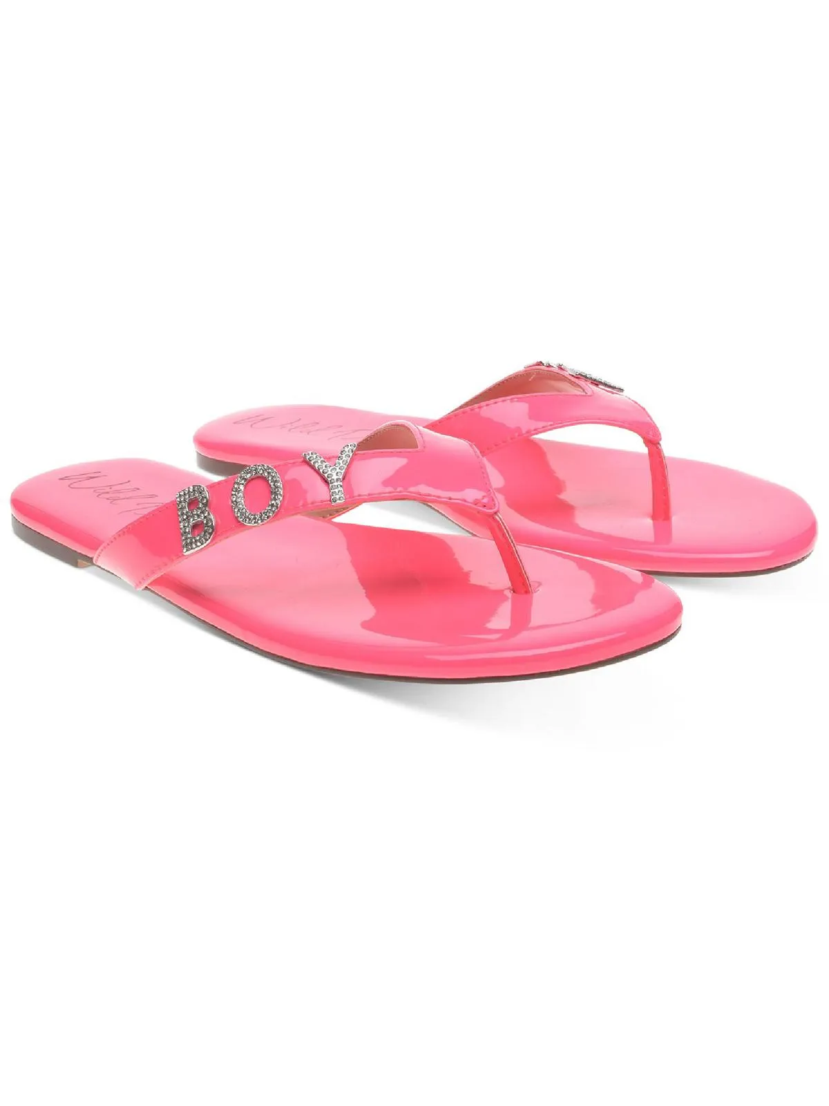 Reformation Fantasia Womens Patent Embellished Flat Sandals