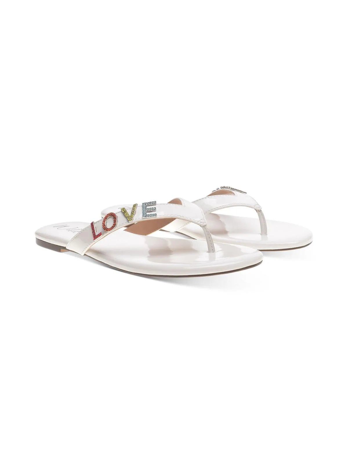 Reformation Fantasia Womens Patent Embellished Flat Sandals