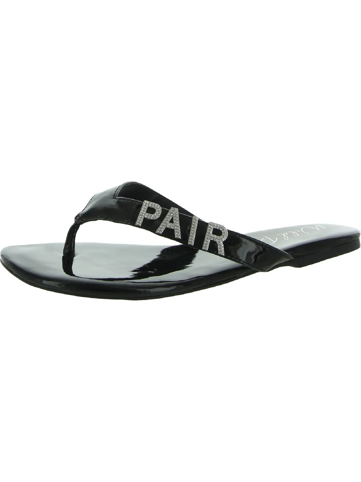 Reformation Fantasia Womens Patent Embellished Flat Sandals