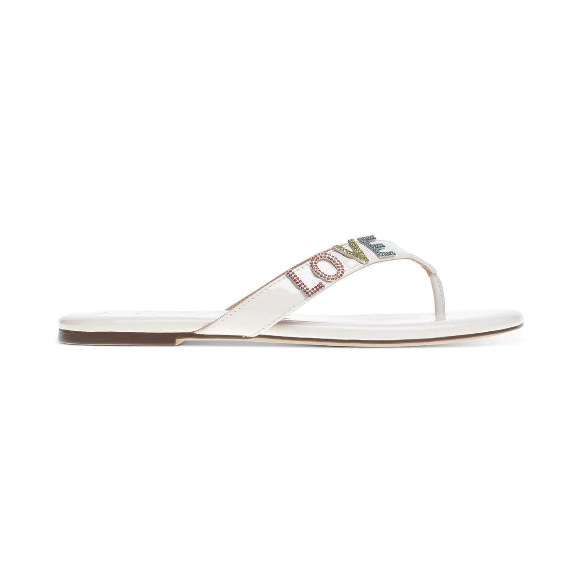 Reformation Fantasia Womens Patent Embellished Flat Sandals