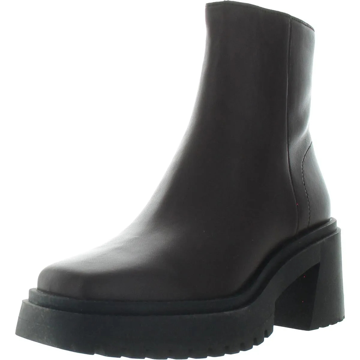 Reformation Fella Womens Leather Lug Sole Ankle Boots