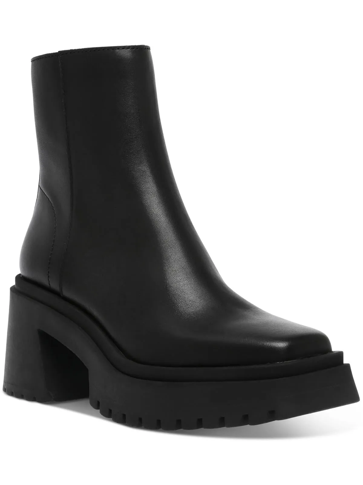 Reformation Fella Womens Leather Lug Sole Ankle Boots