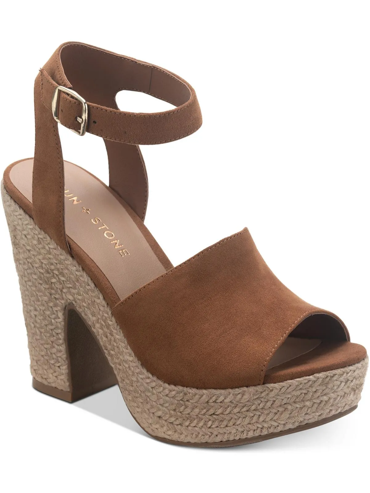 Reformation Fey Womens Microsuede Block Heel Platform Sandals
