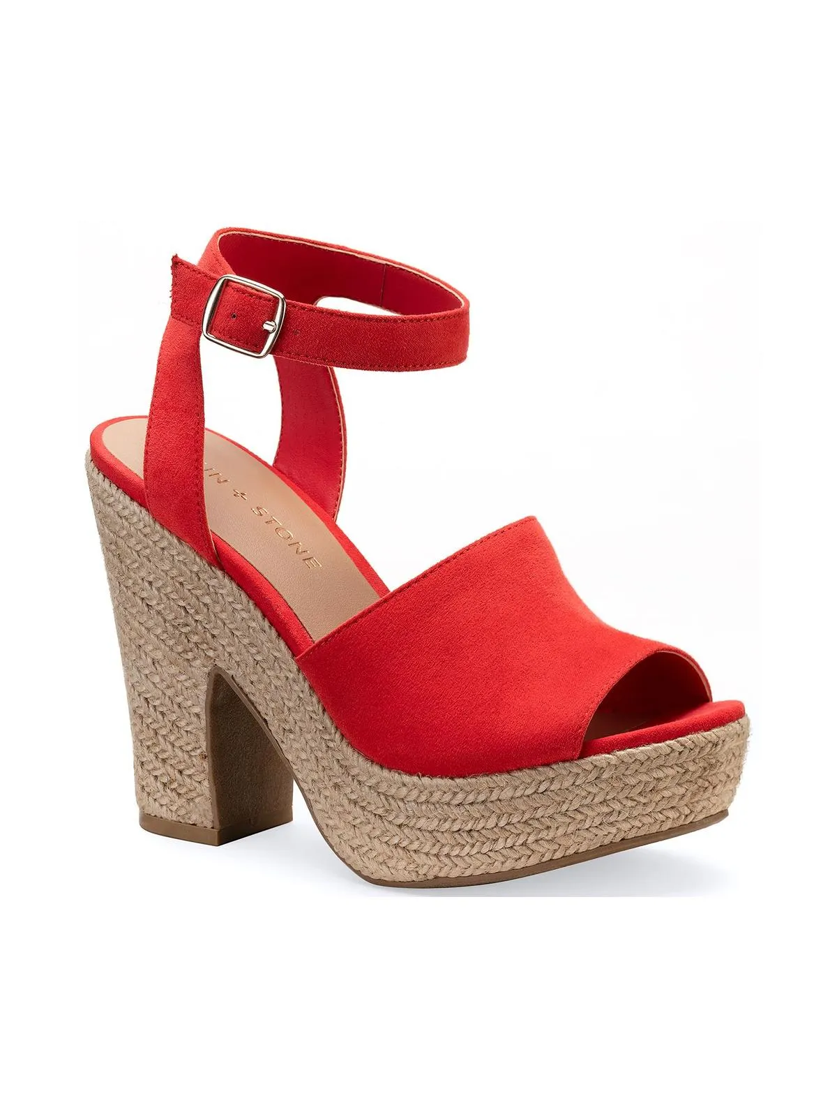 Reformation Fey Womens Microsuede Block Heel Platform Sandals