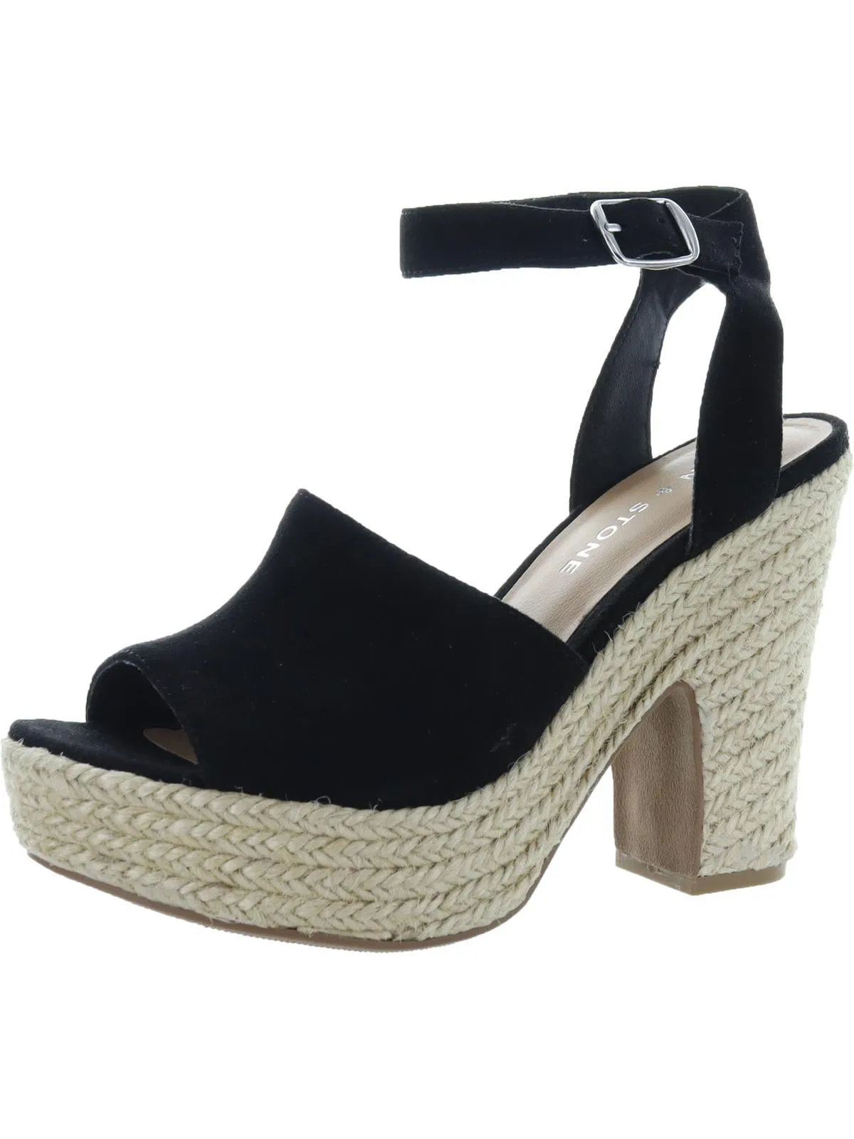 Reformation Fey Womens Microsuede Block Heel Platform Sandals