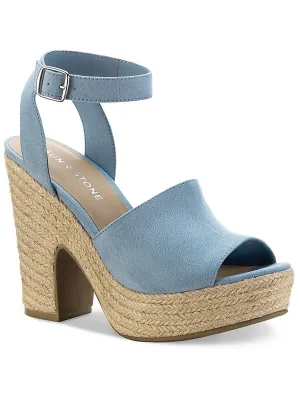 Reformation Fey Womens Microsuede Block Heel Platform Sandals